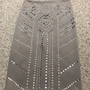 GREY STUDDED PENCIL SKIRT - NEW WITH TAGS!